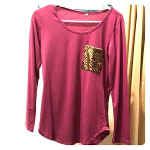 Purple long sleeve shirt